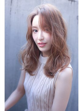 リノ 吉祥寺(Lino kichijoji) 大人ビューティ　センターパート　オレンジベージュ　リノ吉祥寺