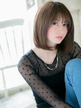 ブルー(BLUE) *CUORE水戸*…カーキベージュニュアンスカラーワンカールロブb