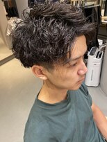 ウノプリール 茶屋町店(unopulir) ビジネスヘア黒髪短髪パーマ刈り上げツーブロックアップバング
