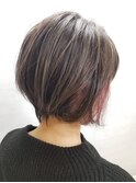 インナーカラー/ショート/前下がり/丸み/ローライト/ブリーチ