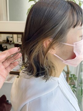 グーフィートーキョー 銀座(Goofy Tokyo) インナーカラー/ボブ/カーキグレージュ/東京/銀座