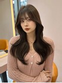 韓国ヘア/顔まわりカット/くびれヘア/前髪あり/くびれヘア