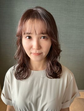 アム(amu) ピンクカラー/ゆるふわパーマ/コテ巻き風パーマ/デジタルパーマ