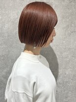 バートランド 白楽(Bertland)&nbsp;島田/ぱっつんボブ オレンジブラウン ブリーチ無し 暖色カラー