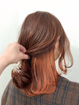 ヘアースタジオ アンティ(HAiR STudio ANTY) インナーカラー × オレンジベージュ