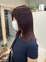 シュク 高円寺(SYUK)&nbsp;加藤【高円寺】顔周りカット/レイヤーカット/カシスレッド