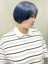 モリオ(morio)&nbsp;＊/かわいい愛されブルーカラー寒色系カラー前髪あり30代40代3