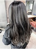 ハイライトカラーミルクティーベージュケアブリーチダブルカラー