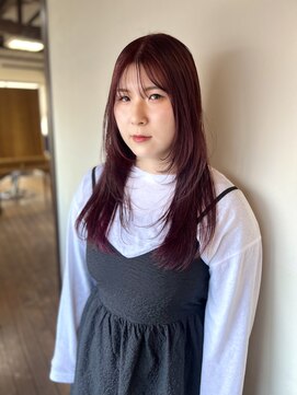 ラクレ(d.la cle) チェリーレッドとレイヤーカット【ラクレ/西大分】