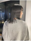 20代30代寒色系カラーシースルーバンク艶感ストレート透明感