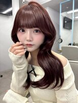 プリアバイポプルス 渋谷(pria by popls)&nbsp;ミディアムレイヤーハッシュカット顔周りレイヤーカット韓国ヘア