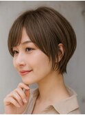 30代40代/丸みショート/大人女子/上品ヘア/抜け感/ショートヘア