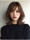 ◎大人可愛い韓国風カットカラーセミロング