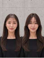 アフィーロ(ACHFILO) 前髪エクステ20代30代大人女子 ココアブラウンひし形ミディアム