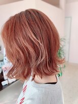 ヘアーアンドメイク カナン(HAIR&MAKE CANAAN)&nbsp;切りっぱなしボブ大人ピンクベージュオレンジベージュ