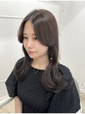 【くびれヘア×ラベンダーグレージュ】前髪　小顔カット