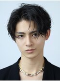 刈り上げツーブロック前下がりセンターパートニュアンスパーマ