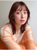 ウルフレイヤー　ウルフボブ　アプリコットオレンジ　外ハネボブ