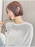 透明感カラー大人かわいい小顔ミニボブ