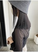 ショートヘアシースルーマッシュボブパールベージュタッセルボブ