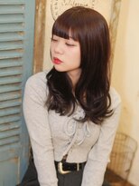 ベレッタ 楠葉店(veretta.)&nbsp;似合わせカット/暗髪レッド/Aラインロング/簡単スタイリング