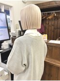 ホワイトベージュ×切りっぱなしボブ【横須賀中央 Really】