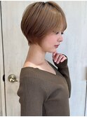 前下がりひし形ショートボブ30代40代50代くびれヘア丸顔面長銀座