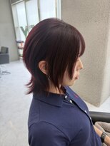 バディ 中野駅前店(BUDDY)&nbsp;レイヤーボブ×ワインレッド【中野美容室/新中野】