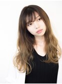 ゆる巻きロング/バレイヤージュ/グラデーションカラー