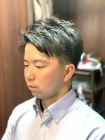 ヒロギンザ 新橋店(HIRO GINZA) パーマ感残しショート刈上げ　顔剃り　理容室　シェービング　