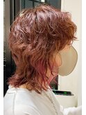 ウルフヘア×ゆるウェーブ×ポイントブリーチ