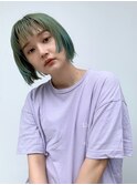 ミントグリーン　グラデーション　デザインカット