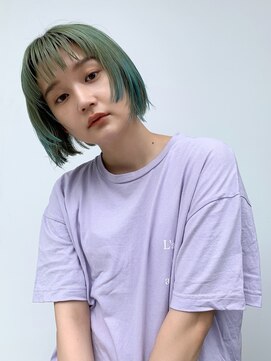 カナン(CANAAN) ミントグリーン　グラデーション　デザインカット