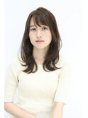 20代30代40代マッシュウルフベージュ_ネイビーシースルーバング
