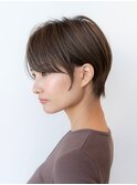 20代30代大人かわいい丸みショート似合わせカットフルバング小顔