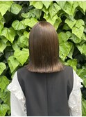 髪質改善ぱつっとボブ×こっくりブラウン艶髪カラー
