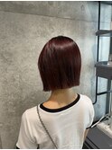 【yua/藤沢】タッセルボブ/切りっぱなしボブ/ワインレッド