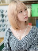 ★透明感ホワイトブロンド小顔前下がりレイヤー20代30代40代★1