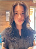 かきあげ前髪/ミルクティーベージュ/レイヤーカット/20代30代