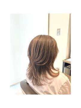 ユニックス アリオ亀有店(UNIX) 【40代髪型】ロングネオウルフ×白髪ぼかしハイライト