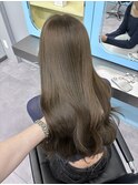 ブリーチなしカラー/髪質改善/ミルクティーベージュ/小顔ヘア