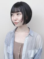 モリオ(morio)&nbsp;＊切りっぱなしボブ軽めボブ小顔ボブ顎ラインボブ姫カット黒髪