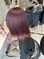 ジェコ ブラン(gecko. brun) ラベンダーピンク/切りっぱなしボブ/ブリーチあり #戸越美容室
