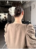 天神　顔まわりレイヤーカット　ヘアセット　ブリーチなしカラー