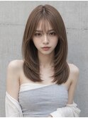 顔周りレイヤーセミロング似合わせカット