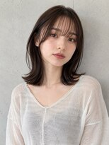 ラックスビーギャラリー なんば駅前店(LUXBE GALLERY) 髪質改善 切りっぱなしロブ ナチュラルミディアム