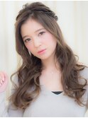 甘め◎編み込みハーフアップ