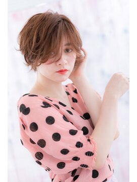 ミック ヘアアンドビューティー 大山店(miq  Hair&Beauty) カシスブラウン前下がりニュアンスマッシュショートc1