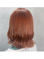 ミル 今治(1003 mille IMABALI)&nbsp;韓国風アプリコットオレンジの外はねミディ