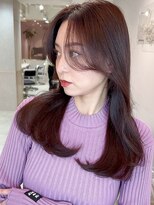 シーシンジュク 新宿南口(Sea shinjuku)&nbsp;ブリーチなしチョコレート色×前髪/顔周りレイヤー韓国ヘア[新宿